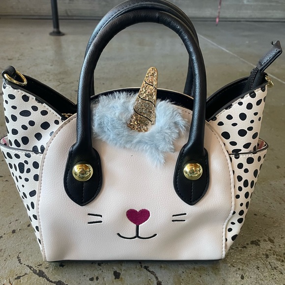 Luv Betsey Handbags - Luv Betsey by Betsey Johnson Unicorn Cat Polyurethane Crossbody Purse